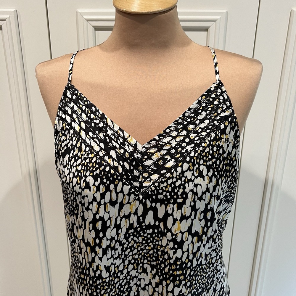Evereve Roan & Ryan Cora Printed Cami Size Small Gold & Black Top Boho Layering - Picture 4 of 11